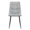 Tito Megapap velvet dining chair in light grey color with black metal legs 44x55x88cm.