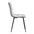 Tito Megapap velvet dining chair in light grey color with black metal legs 44x55x88cm.