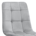 Tito Megapap velvet dining chair in light grey color with black metal legs 44x55x88cm.