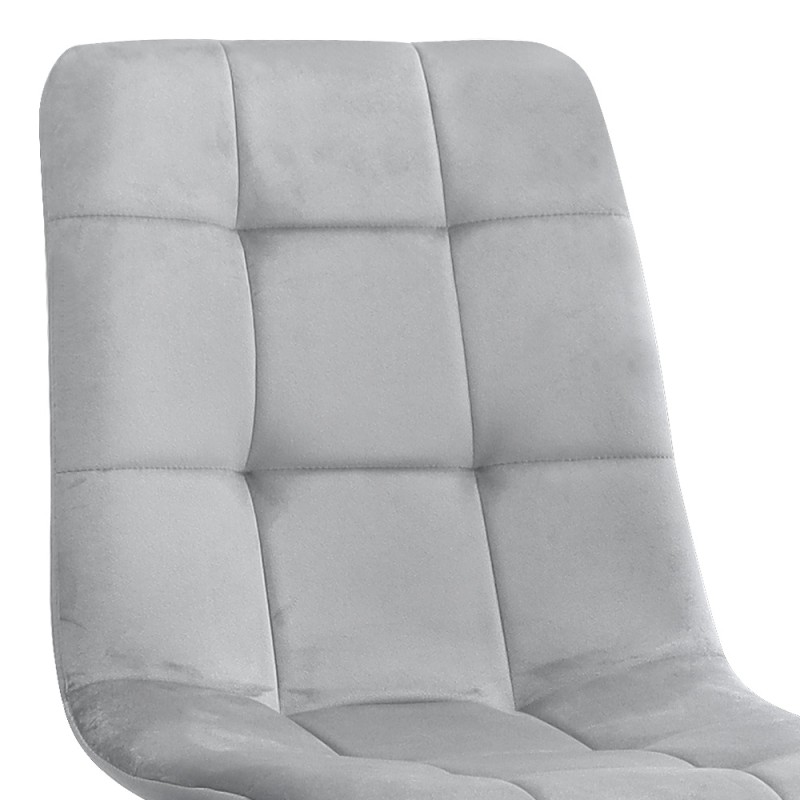 Tito Megapap velvet dining chair in light grey color with black metal legs 44x55x88cm.