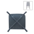 Tito Megapap velvet dining chair in light grey color with black metal legs 44x55x88cm.