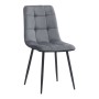 Tito Megapap velvet dining chair in anthracite color with black metal legs 44x55x88cm.