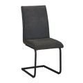 TORY Chair Black Metal/Suede Dark Grey Fabric