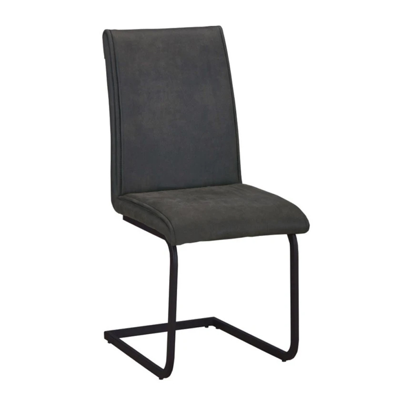 TORY Chair Black Metal/Suede Dark Grey Fabric