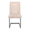 TORY Chair Black Metal/Suede Beige Fabric