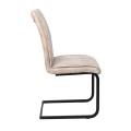 TORY Chair Black Metal/Suede Beige Fabric