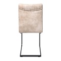 TORY Chair Black Metal/Suede Beige Fabric