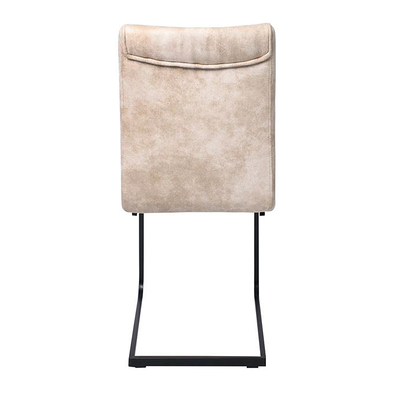 TORY Chair Black Metal/Suede Beige Fabric
