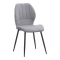 Valena Megapap fabric dining chair in elephant grey color with black metal legs 48x58x87cm.