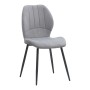Valena Megapap fabric dining chair in elephant grey color with black metal legs 48x58x87cm.