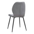 Valena Megapap fabric dining chair in elephant grey color with black metal legs 48x58x87cm.