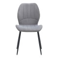 Valena Megapap fabric dining chair in elephant grey color with black metal legs 48x58x87cm.