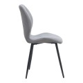 Valena Megapap fabric dining chair in elephant grey color with black metal legs 48x58x87cm.
