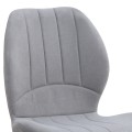 Valena Megapap fabric dining chair in elephant grey color with black metal legs 48x58x87cm.