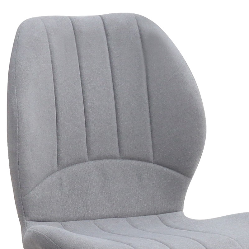 Valena Megapap fabric dining chair in elephant grey color with black metal legs 48x58x87cm.