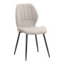 Valena Megapap fabric dining chair in cream color with black metal legs 48x58x87cm.