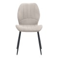 Valena Megapap fabric dining chair in cream color with black metal legs 48x58x87cm.