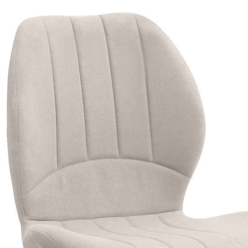Valena Megapap fabric dining chair in cream color with black metal legs 48x58x87cm.