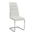 Vela Megapap PU Leather dining chair in white color with chrome base 41x61x107cm.