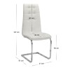 Vela Megapap PU Leather dining chair in white color with chrome base 41x61x107cm.