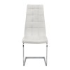 Vela Megapap PU Leather dining chair in white color with chrome base 41x61x107cm.