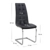 Vela Megapap PU Leather dining chair in black color with chrome base 41x61x107cm.