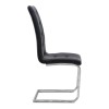 Vela Megapap PU Leather dining chair in black color with chrome base 41x61x107cm.