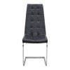 Vela Megapap PU Leather dining chair in black color with chrome base 41x61x107cm.