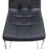 Vela Megapap PU Leather dining chair in black color with chrome base 41x61x107cm.