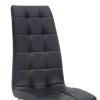 Vela Megapap PU Leather dining chair in black color with chrome base 41x61x107cm.