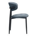 Καρέκλα τραπεζαρίας Viking Megapap ανθρακί ύφασμα - μεταλλικό μαύρο πόδι 46x53x80εκ.