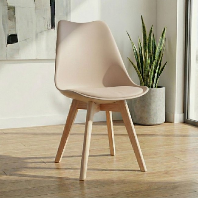 Viva Megapap PP - PU dining chair in cappuccino color 48.5x54x80cm.
