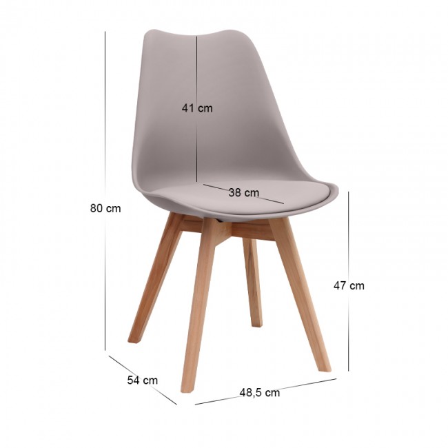 Viva Megapap PP - PU dining chair in cappuccino color 48.5x54x80cm.