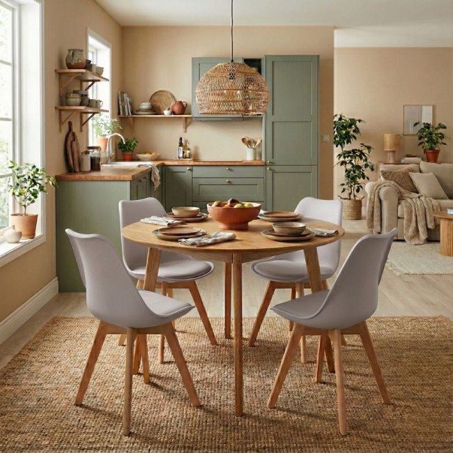 Viva Megapap PP - PU dining chair in cappuccino color 48.5x54x80cm.