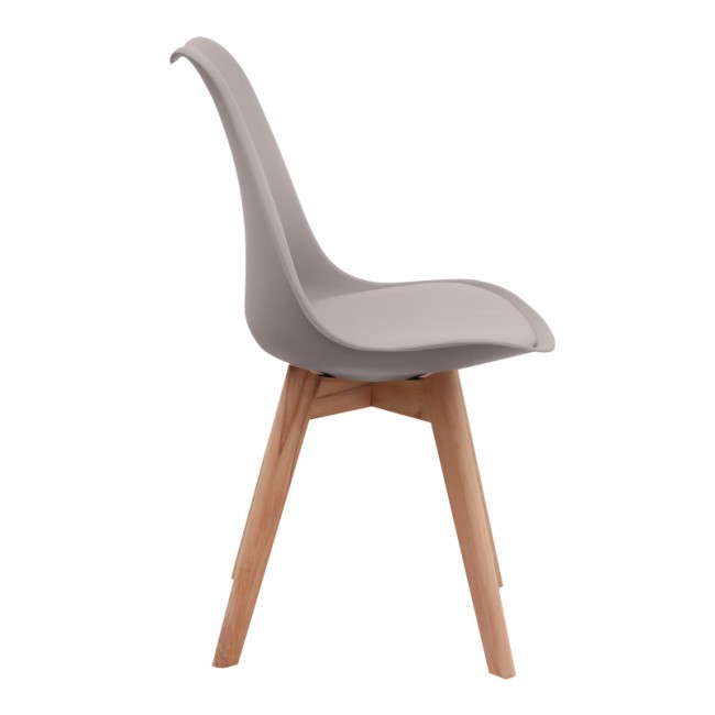 Viva Megapap PP - PU dining chair in cappuccino color 48.5x54x80cm.