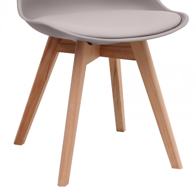 Viva Megapap PP - PU dining chair in cappuccino color 48.5x54x80cm.