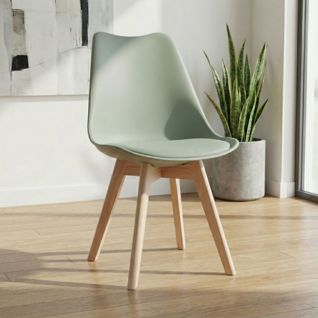 Viva Megapap PP - PU dining chair in green color 48.5x54x80cm.