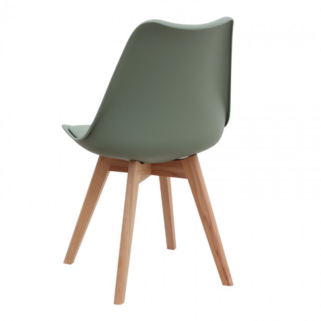 Viva Megapap PP - PU dining chair in green color 48.5x54x80cm.