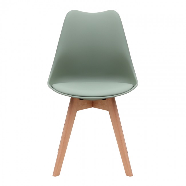 Viva Megapap PP - PU dining chair in green color 48.5x54x80cm.