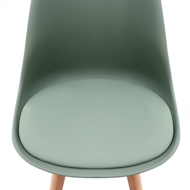 Viva Megapap PP - PU dining chair in green color 48.5x54x80cm.