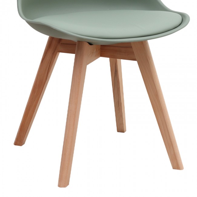 Viva Megapap PP - PU dining chair in green color 48.5x54x80cm.