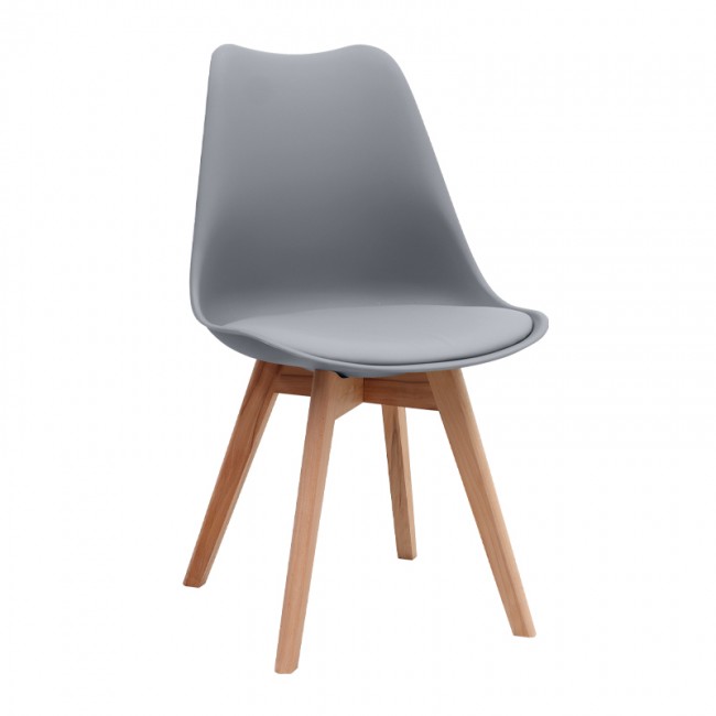 Viva Megapap PP - PU dining chair in grey color 48.5x54x80cm.