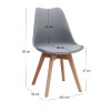 Viva Megapap PP - PU dining chair in grey color 48.5x54x80cm.
