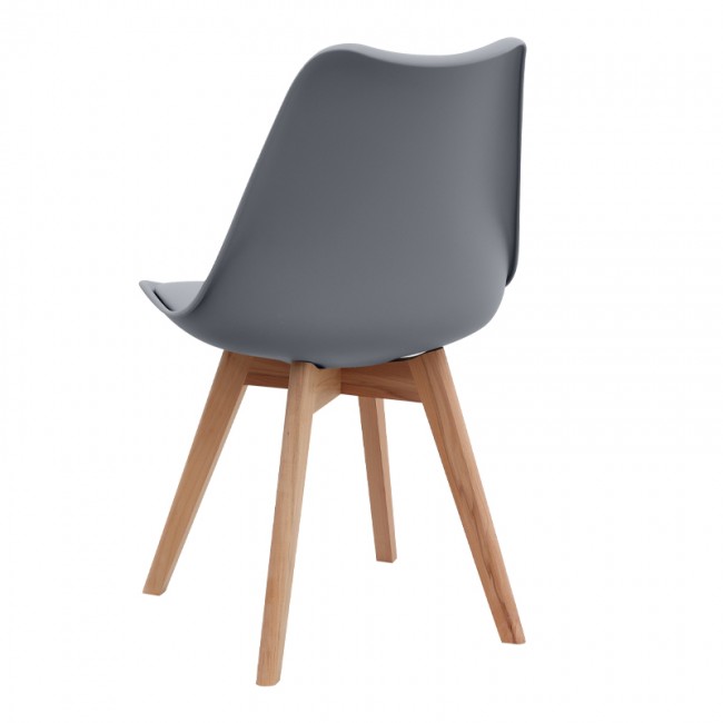 Viva Megapap PP - PU dining chair in grey color 48.5x54x80cm.