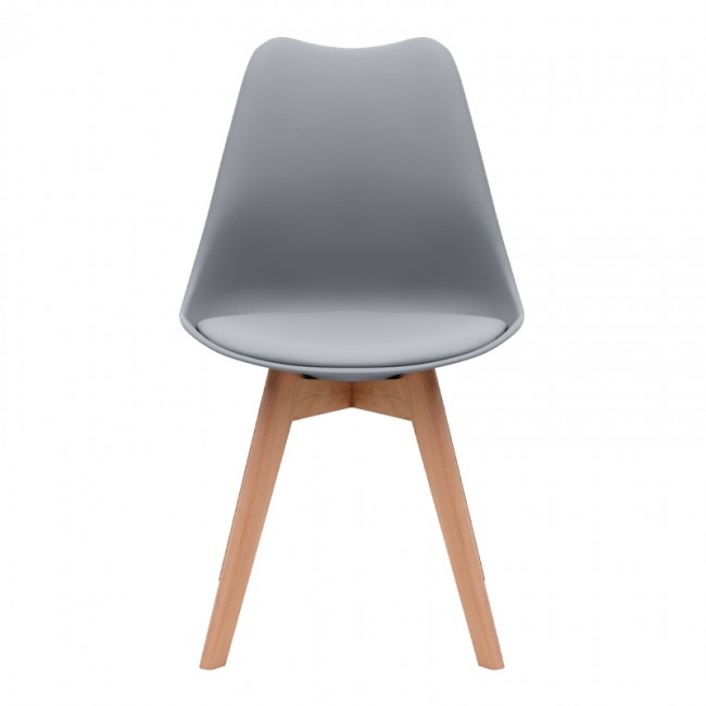 Viva Megapap PP - PU dining chair in grey color 48.5x54x80cm.