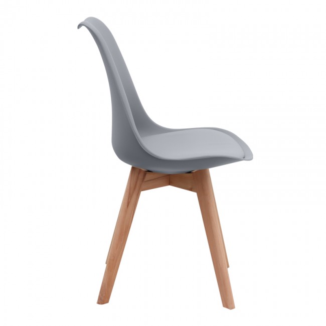 Viva Megapap PP - PU dining chair in grey color 48.5x54x80cm.