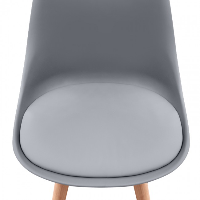 Viva Megapap PP - PU dining chair in grey color 48.5x54x80cm.
