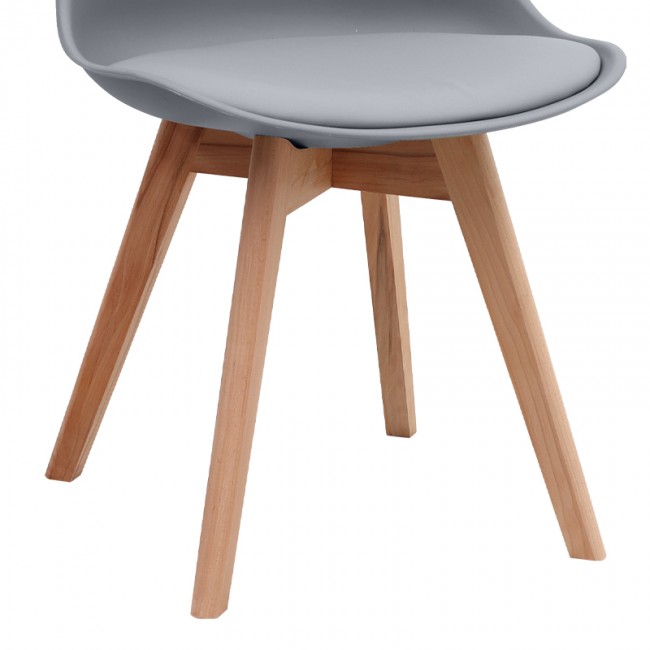 Viva Megapap PP - PU dining chair in grey color 48.5x54x80cm.