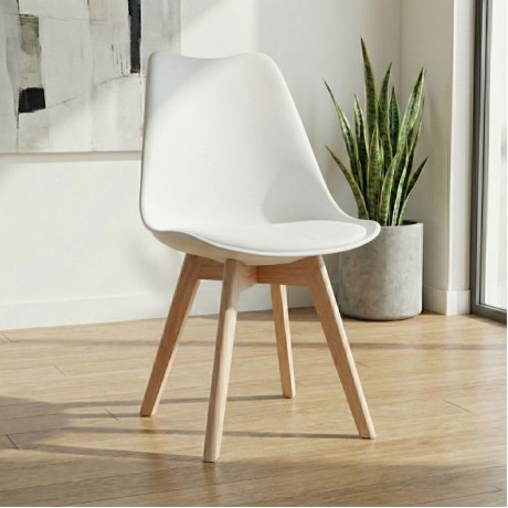 Viva Megapap PP - PU dining chair in white color 48.5x54x80cm.