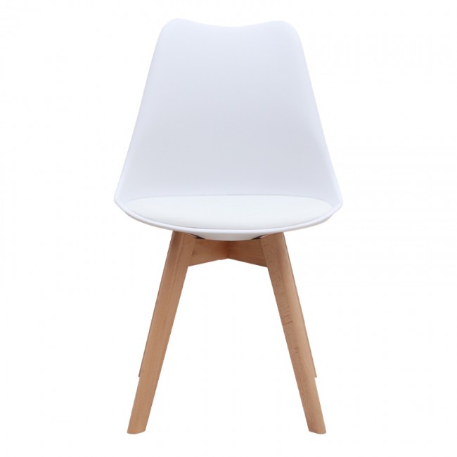 Viva Megapap PP - PU dining chair in white color 48.5x54x80cm.